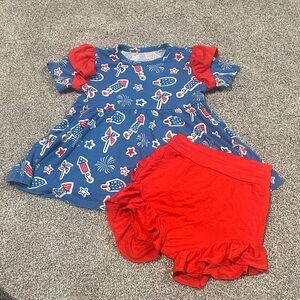 Laree + Co bamboo 4th of July matching set ruffle peplum
And‎ ruffle bummer 2T